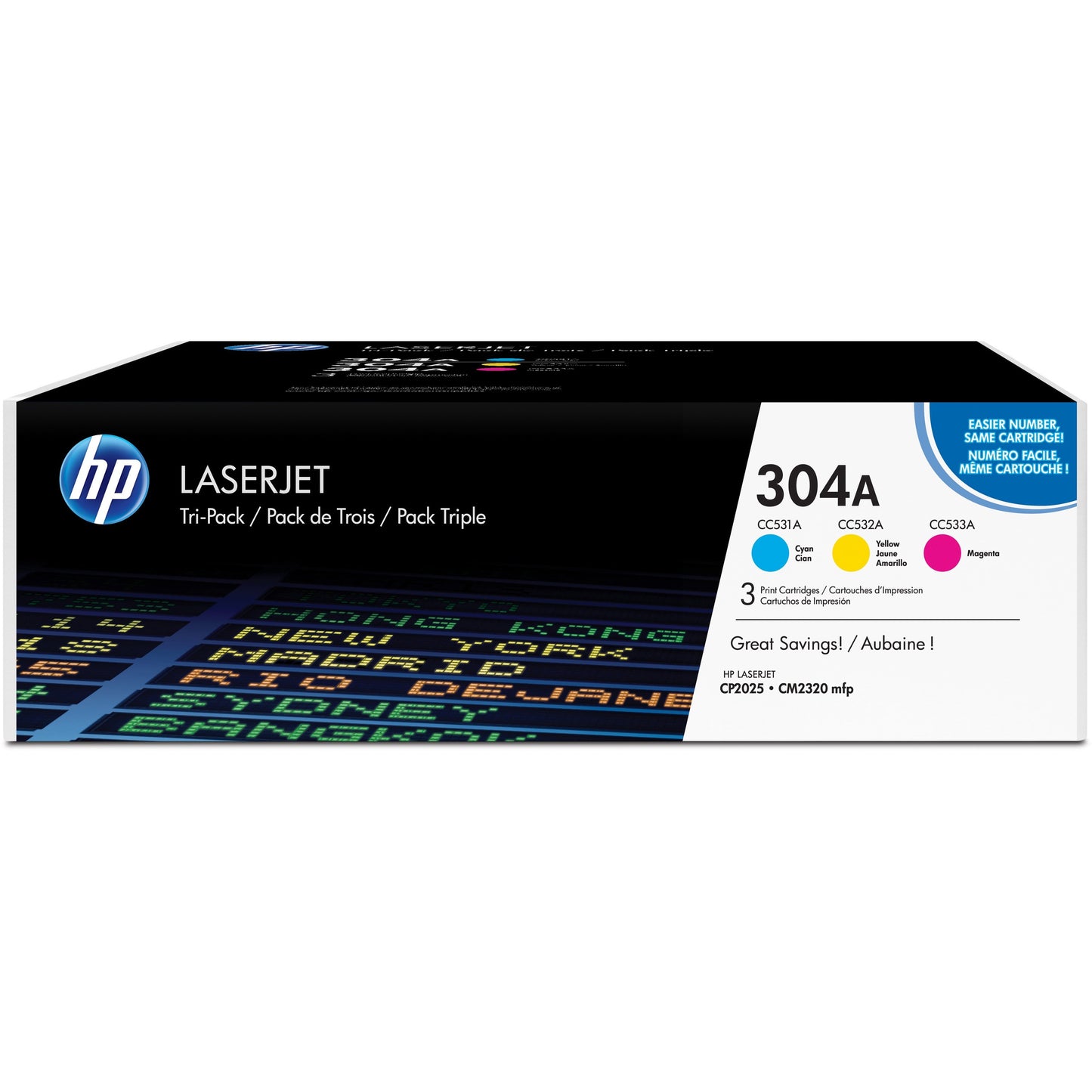 Picture of Laser Toner-Hp #304a Cyan/Magenta/Yellow Tri-Pack