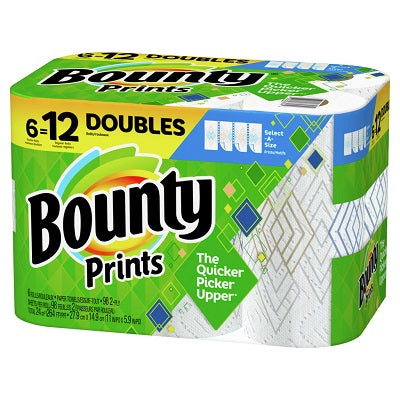 Picture of Paper Towels-Bounty Prints, Select-A-Size 98 Sheets 6/Pack