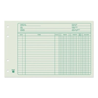 Picture of Ledger Sheets-White 6x9.5 Bilingual