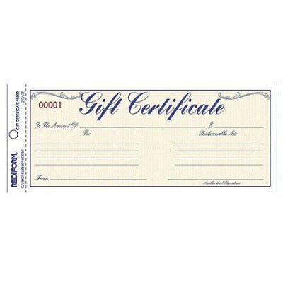 Picture of Gift Certificates With Envelopes-Ncr Duplicate English