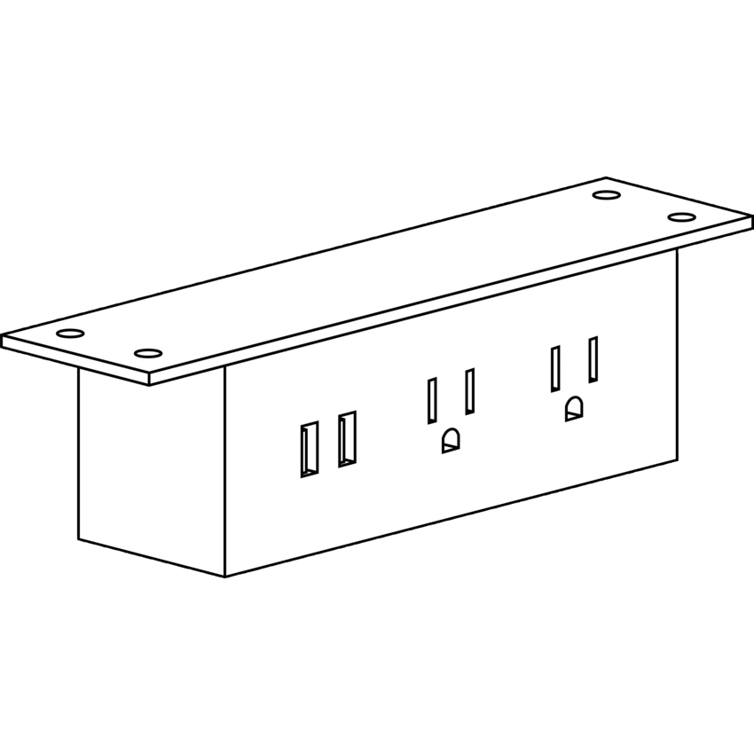 Undermount Power Module POWER MODULE-UNDER MOUNT, BLACK – Office Experts Office Pro
