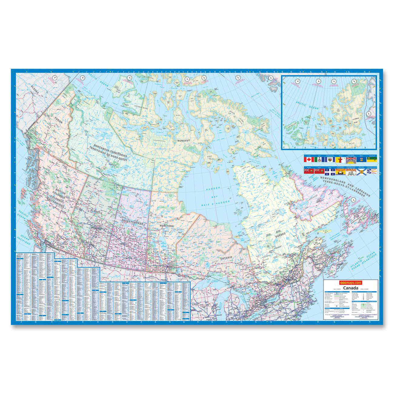 CCC Laminated Detailed Canada Wall Map – Office Experts Office Pro