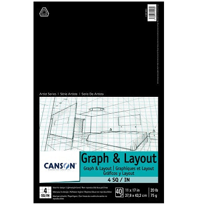 Picture of Art Paper Pad-Graph & Layout 11x17 20lb. Quad 4/Inch