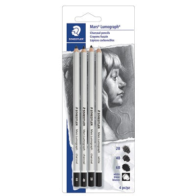 Picture of Pencil Set-Charcoal Mars Lumograph 2b,4b,6b And White