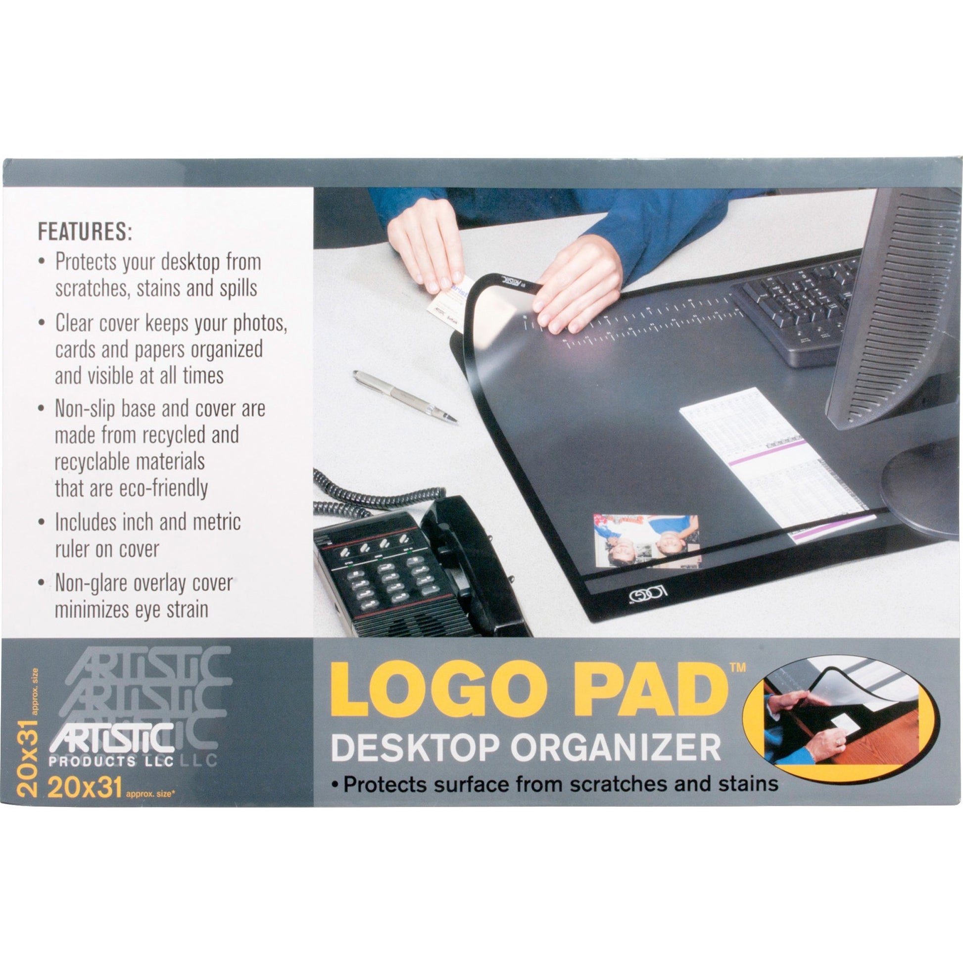 Picture of Desk Pad-Logo Pad Lift-Top 20"X31" Black