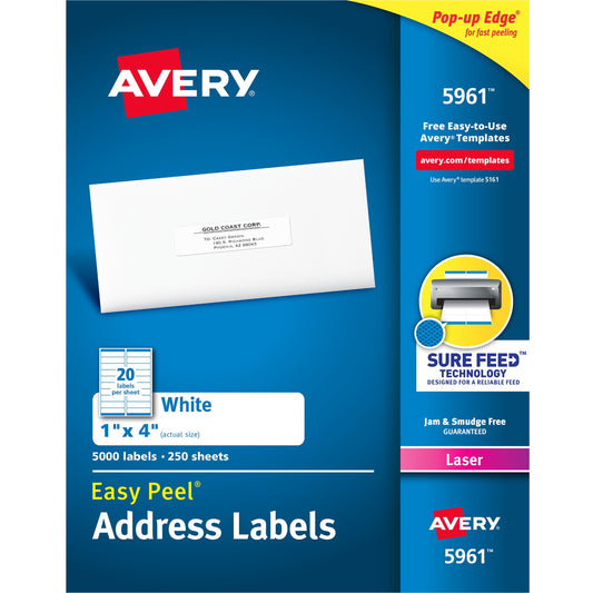 Picture of Labels-Address Easy Peel White 1x4 5000/Box