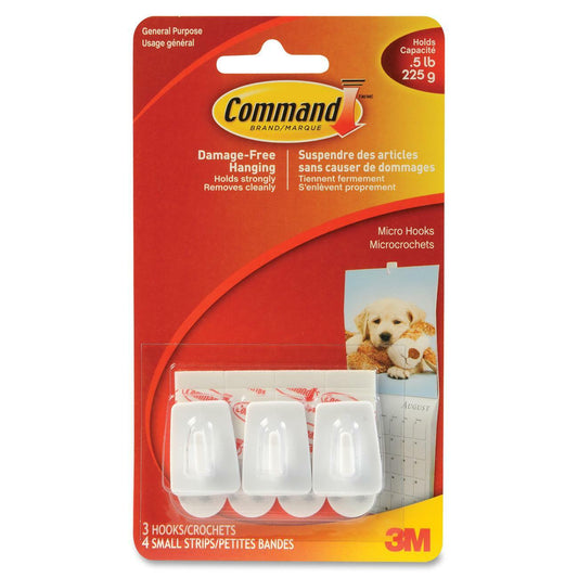 Picture of Hook-Command Adhesive, Micro Hook, White, 3/Pk