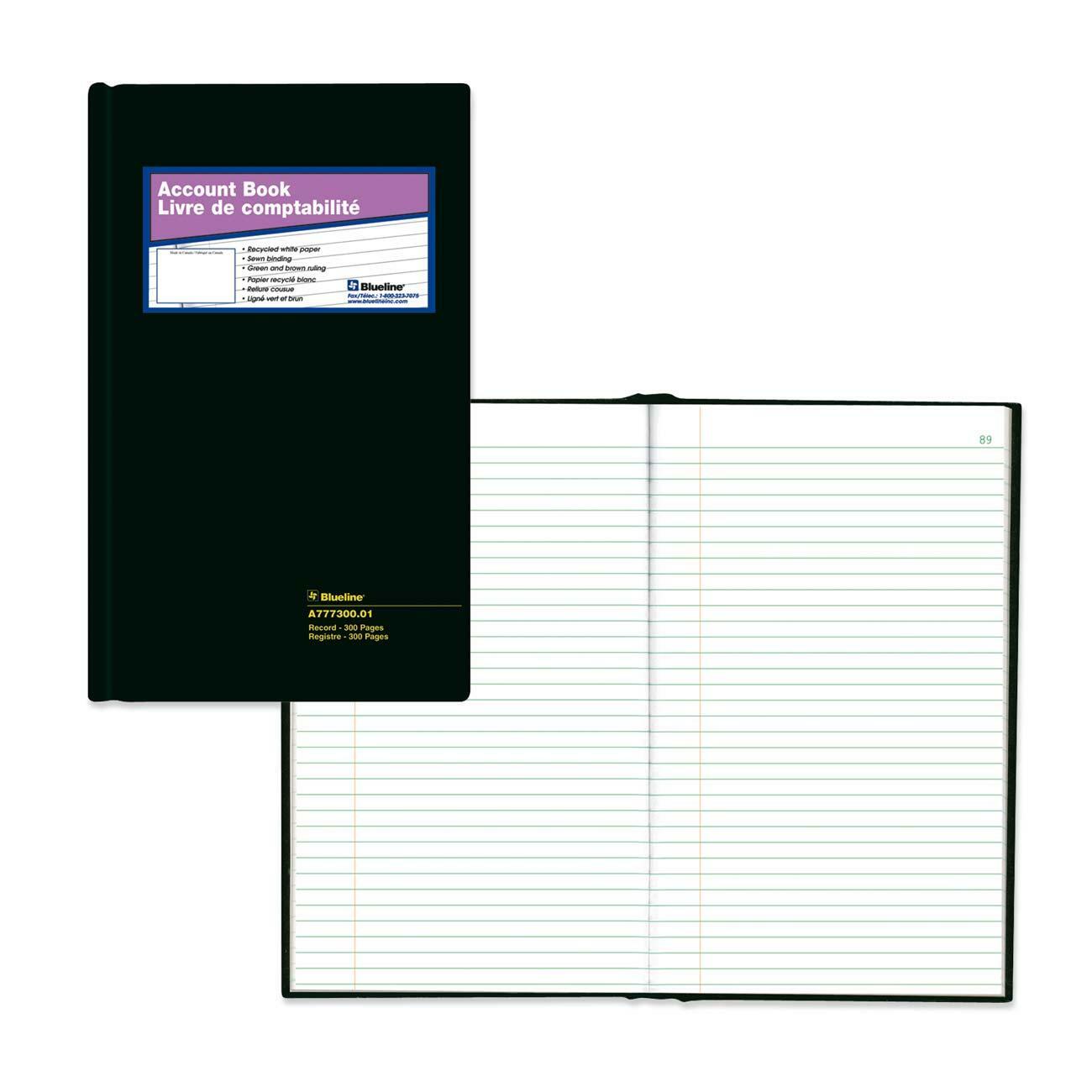 Picture of Account Book-Hard, 300 Page White 12.5x8 Record