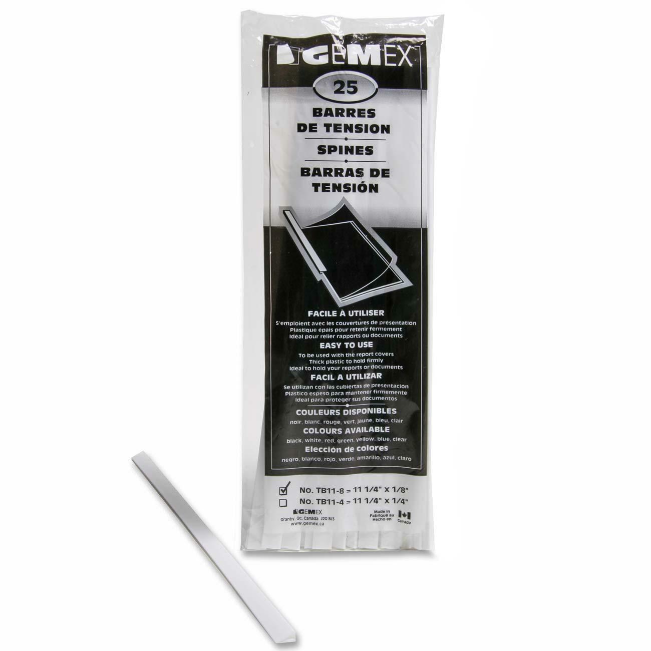 Picture of Report Cover Spines-11", 1/8" Capacity, White 25/Pack