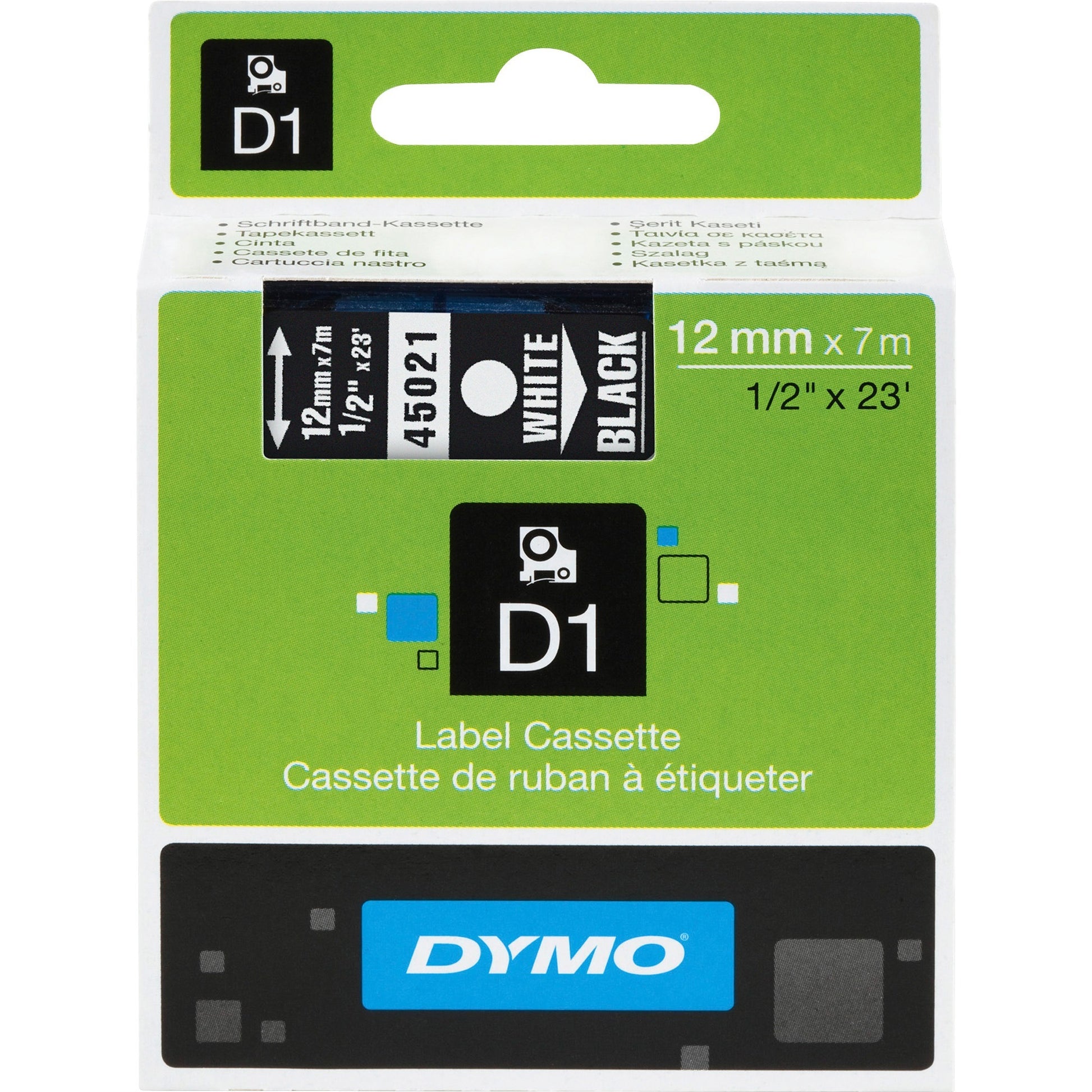 Picture of Tape-Dymo D1, 1/2" White On Black