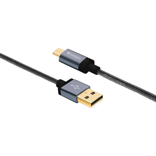 Picture of Cable-Verbatim, Micro Usb To Usb, 47" Braided Black