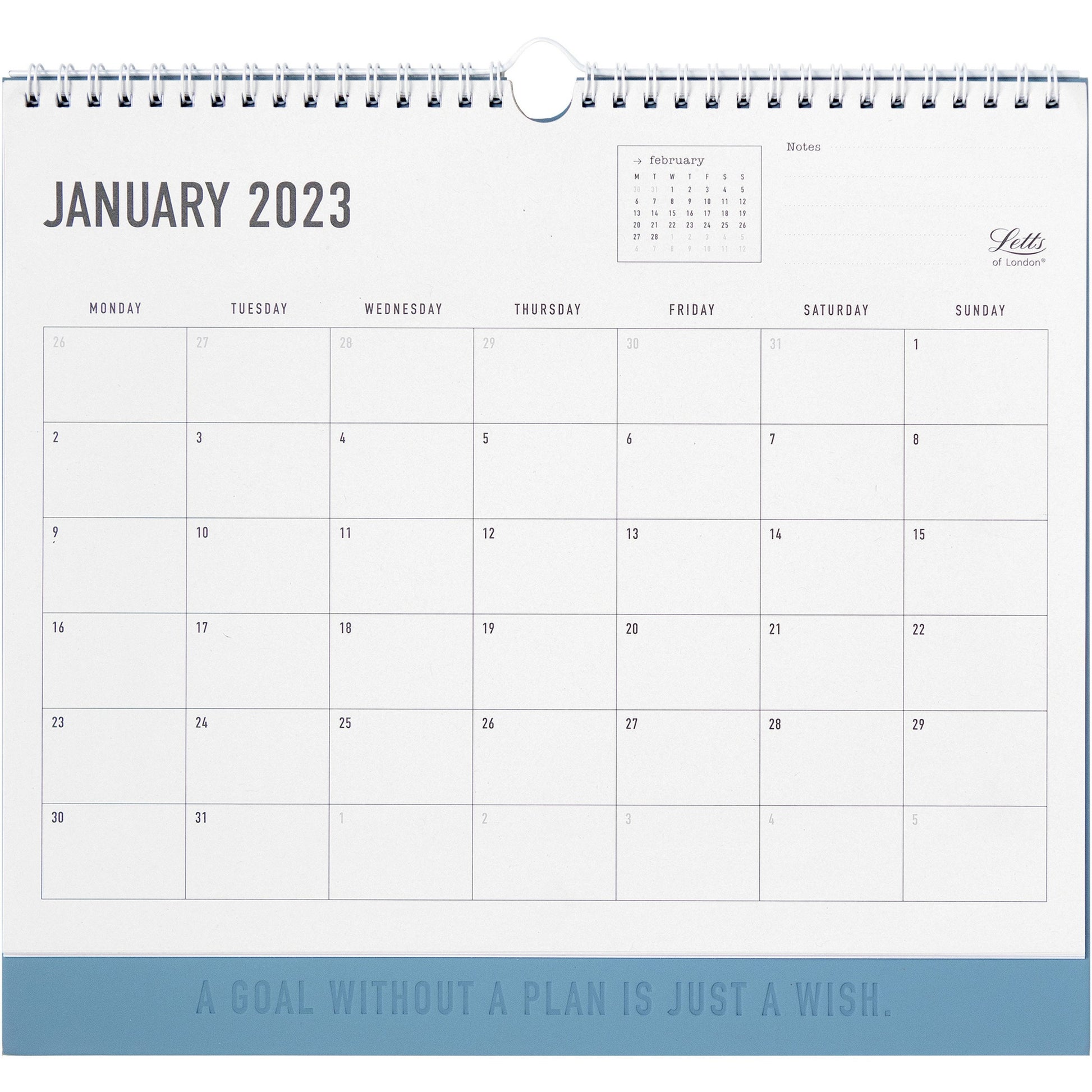 Picture of Calendar-Wall, 11-13/16x10-5/8 Letts Ocean, English 2023