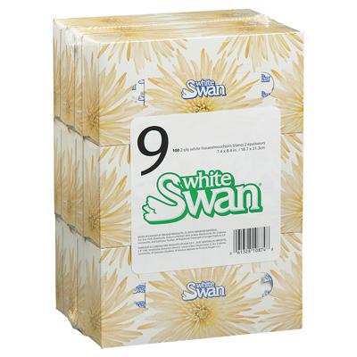 Picture of Facial Tissue-2-Ply White Swan 100 Sheets, 9 Boxes/Pack