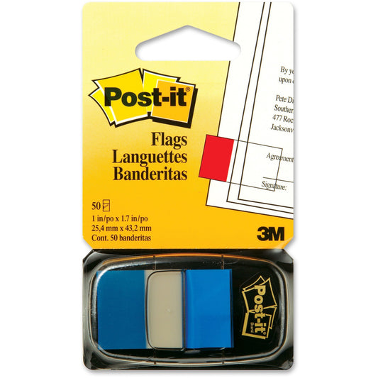 Picture of Flags-Post-It, Plain 1x1.7" Blue