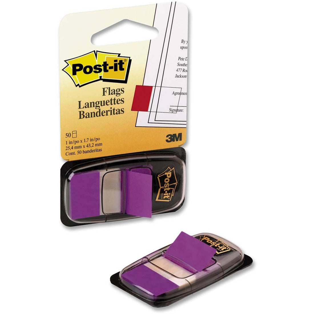 Picture of Flags-Post-It, Plain 1x1.7" Purple