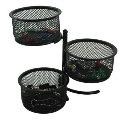 Picture of Desk Organizer-Mesh 3-Tier Swivel Tower, Black