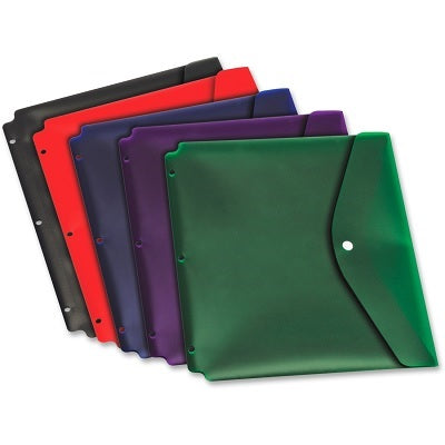 Picture of Envelope-Poly Snap, 2 Pocket, Letter, Assorted 5-Pack