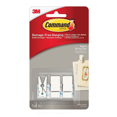 Picture of Spring Clips-Command Adhesive, Small, White, 3/Pk