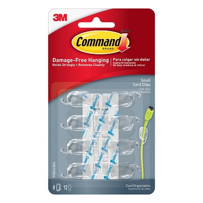 Picture of Cord Clips-Command Adhesive, Small, Clear, 8/Pk