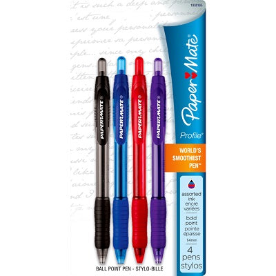 Picture of Pen-Retractable, Profile Ballpoint, 1.4mm, 4 Assorted