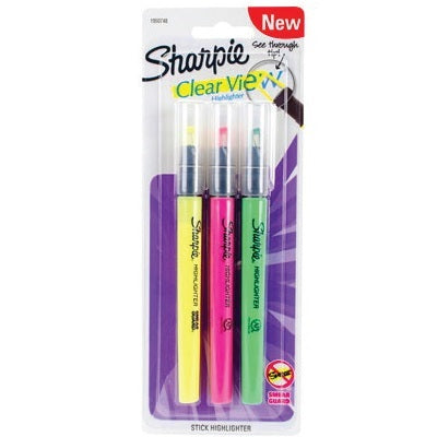 Picture of Highlighter-Sharpie Clear View, Stick, 3-Colour Set