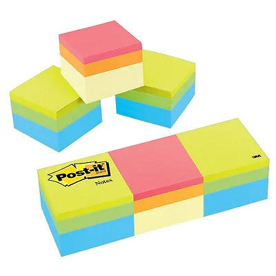 Picture of Notes-Post-It Cube, 2x2 Assorted Bright Colours 3/Pack