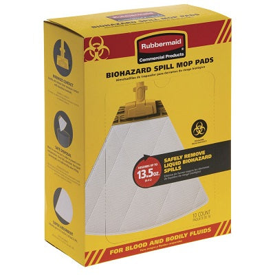 Picture of Spill Mop Pads-Biohazard, Rubbermaid, Yellow 10/Box