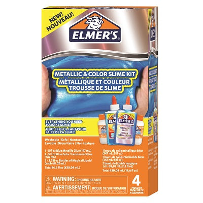 Picture of Slime Kit-Elmer Washable, Metallic And Colour, Blue 14.6oz