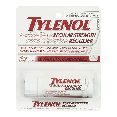 Picture of Tylenol Regular Strength Caplets, 325mg. 12/Pk