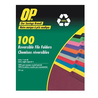 Picture of File Folder-Letter Reversible, Op Brand, Black