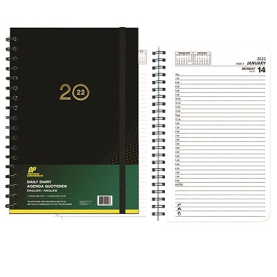 Picture of Planner-Daily, Wire 8x5 Op Brand, Black -2022