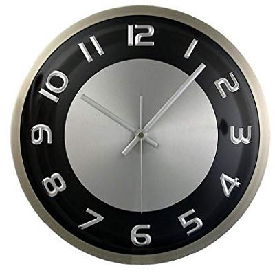 Picture of Clock-11.5" Round, Black Dial/Brushed Aluminum