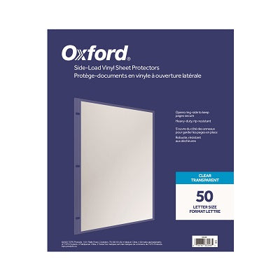 Picture of Sheet Protector-Letter, Side-Load, Clear Vinyl 4mil 50/Box