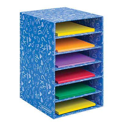 Picture of Literature Organizer-6 Shelf Classroom, Blue/White
