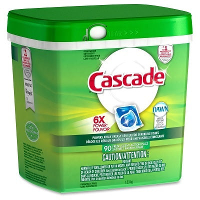 Picture of Dishwasher Soap-Cascade All-In-1 Action Pacs, Fresh 90/Pk