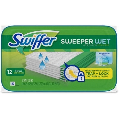 Picture of Swiffer Sweeper Refill Wet Cloths-Open Window Fresh, 12/Box