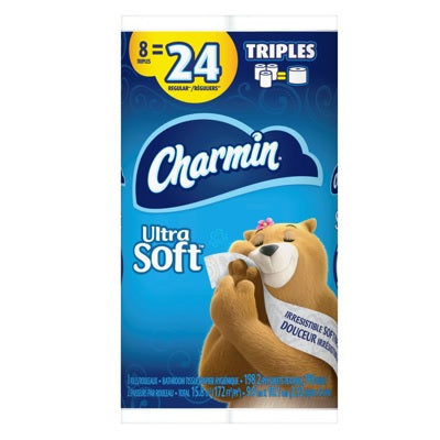 Picture of Toilet Paper-2-Ply 198 Sheets, Charmin Ultra Soft 8/Pack