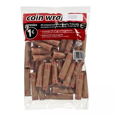 Picture of Coin Wrappers-Paper Preformed Penny, 36/Pack