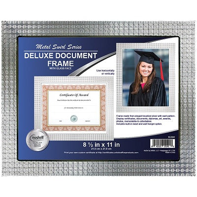 Picture of Frame-Document/Photo 8.5x11 Patterned Silver Metal