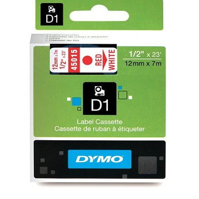 Picture of Tape-Dymo D1, 1/2" Red On White