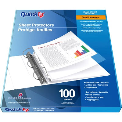 Picture of Sheet Protector-Letter, Quickfit 3 Mil Clear 100/Box