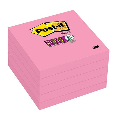 Picture of Notes-Post-It, Super Sticky 3x3 Neon Pink 5/Pack