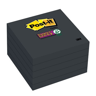 Picture of Notes-Post-It, Super Sticky 3x3 Black 5/Pack