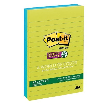 Picture of Notes-Post-It, Super Sticky 4x6 Bora Bora Collection