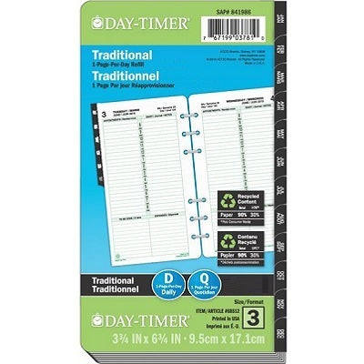 Picture of Organizer Refill-Portable 1page/Day Green Bilingual 2022