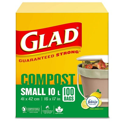 Picture of Bags-Garbage, Glad Compostable Small, 10l 16"X17" 100/Box