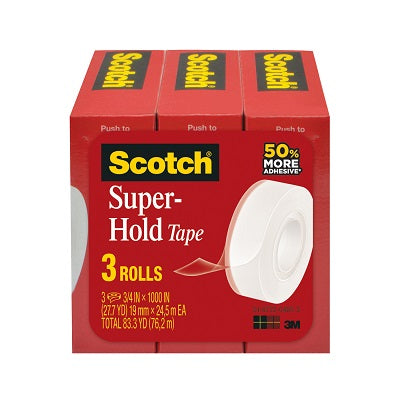 Picture of Tape-Transparent Super Hold 19mmx25.4m Boxed, 3/Pack