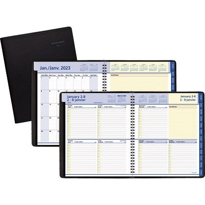 Picture of Planner-Weekly/Monthly, Wire 8x9-7/8 Black, Bilingual 2023