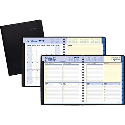 Picture of Planner-Weekly/Monthly, Wire 8x9-7/8 Black, Bilingual 2022