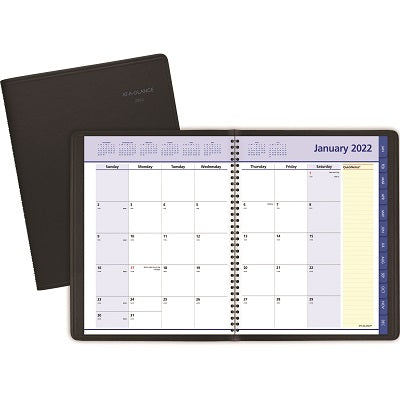 Picture of Planner-Monthly, Wire Quicknotes 8-14/X10-7/8 Black Eng.2022